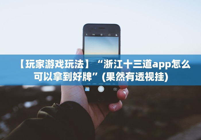 【玩家游戏玩法】“浙江十三道app怎么可以拿到好牌”(果然有透视挂)