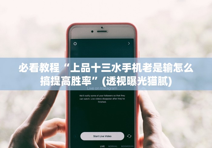 必看教程“上品十三水手机老是输怎么搞提高胜率”(透视曝光猫腻)