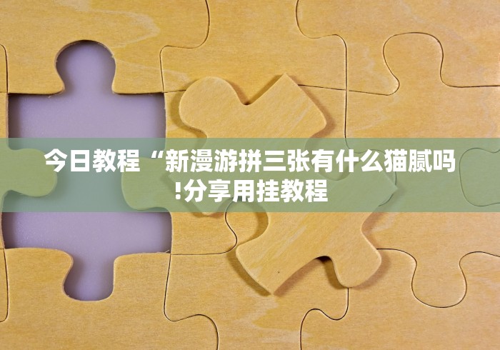 今日教程“新漫游拼三张有什么猫腻吗!分享用挂教程