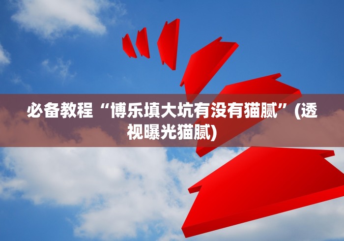 必备教程“博乐填大坑有没有猫腻”(透视曝光猫腻)